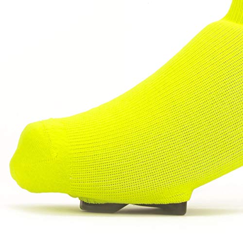 SEALSKINZ Unisex Impermeable Oversock Ciclo, Neón Amarillo/Blanco, L