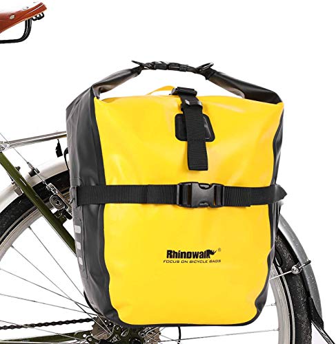 Selighting Bolsa Alforja Trasera para Bicicleta 20L, Grande Bolsa Bicicleta Multifunción Carretera MTB Bicicleta de Montaña (Amarillo)