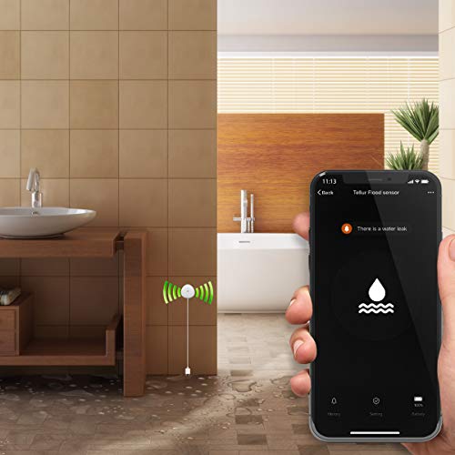 Sensor de inundación WiFi Tellur SMART, Aplicación para Smartphones, Alarma acústica y notificación push, no requiere HUB