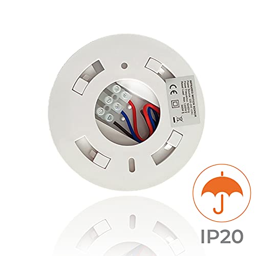 Sensor de Movimiento PIR, Detector Sensor de Movimiento de Superficie en techo 360º, Alcance 8m, AC 110-240V. Sensor de Infrarrojos