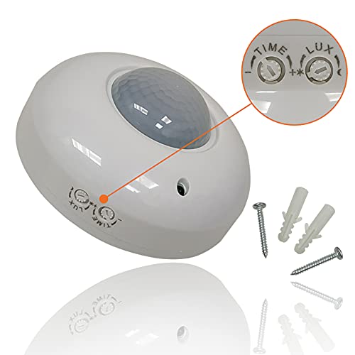 Sensor de Movimiento PIR, Detector Sensor de Movimiento de Superficie en techo 360º, Alcance 8m, AC 110-240V. Sensor de Infrarrojos