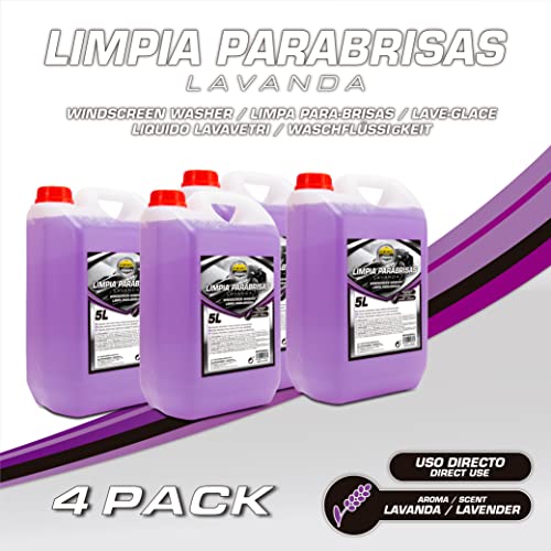 Set de 4 Garrafas de 5 litros de Lavaparabrisas Aroma Lavanda