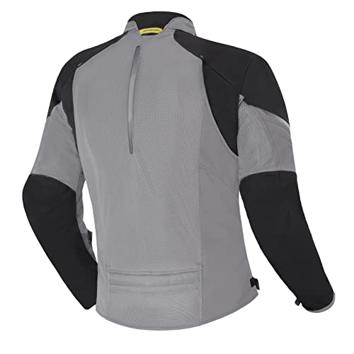 SHIMA JET Chaqueta Moto Hombre -Transpirable Cazadora Moto Malla de Verano Hombre con Membrana Impemeable, Protectores CE Espalda, Hombros, Codos, Ajuste de la Anchura (Gris, XL)