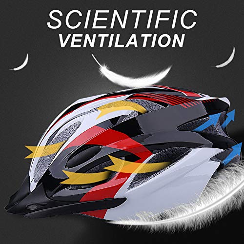 Shinmax Casco de Bicicleta Certificado CE Casco de Bicicleta para Hombre con Visera Desmontable Casco de Ciclismo Ligero Protección Seguridad Tamaño Ajustable Ciclismo Carretera Montaña Adultos