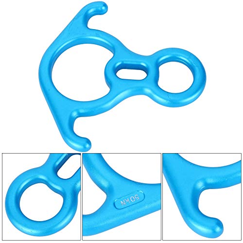 Shipenophy Descensor de Anillo de Cuerno de Toro de 8 Formas para Trabajos de ingeniería para Rescate para barranquismo para Operaciones a Gran altitud para Aventuras(Blue)