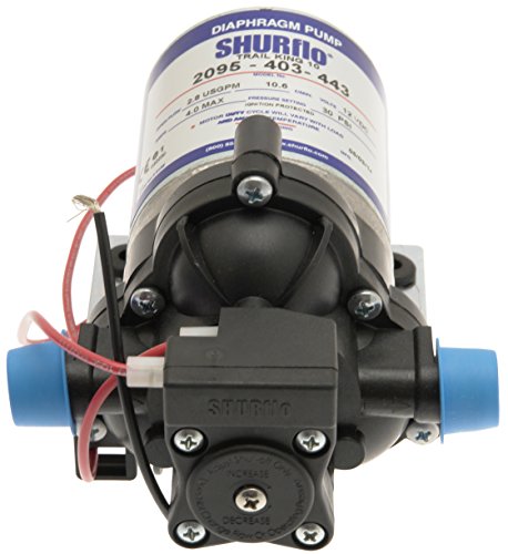 Shurflo 2095-403-443 Bomba de Agua Trail King 10 de Color Gris (12 V/2,07 Bares), Plata, 30 PSI