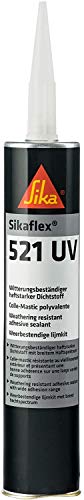 Sikaflex 521 UV, Gris, Sellador multiusos poliuretano híbrido, Sellador adherente para sellados y uniones elásticos, resistente a la intemperie, 300ml