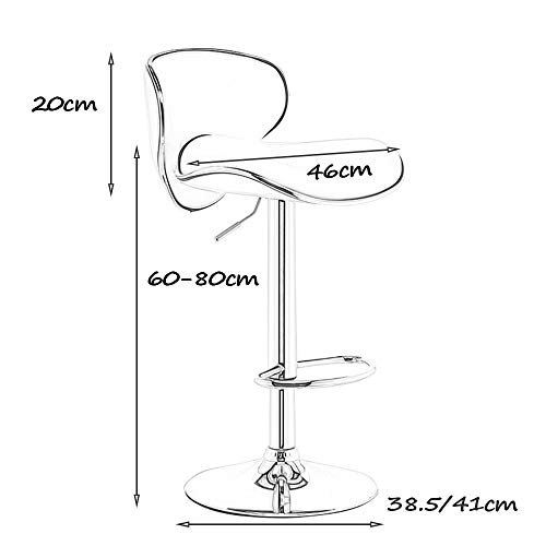 Silla de Bar, sillas de Moda Caja registradora sillas giratorias Sillas de Ocio Bar Taburetales Sillas Altas Volver Hogar Sillas de Desayuno (11 Colores, 2 tamaños) Taburete(Color:Rojo,Tamaño:41cm)