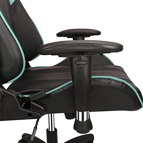 Silla de carreras para deportes electrónicos, respaldo y almohadas altas ergonómicas, respaldo lumbar, silla giratoria para juegos, apoyabrazos de altura ajustable (azul oscuro)