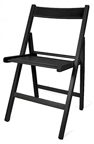 Silla Plegable Madera Color Negro (Precio por Unidad)