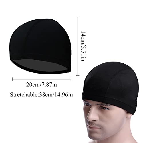 SIOPPKIK 2Pcs Unisex Gorro de Natación Gorro de Baño Piscina Mujer y Hombre Gorro Natación para Pelo Largo y Corto Gorros de Piscina Impermeable Suave y Cómodo, Talla Unica (Negra+ Azul Real)