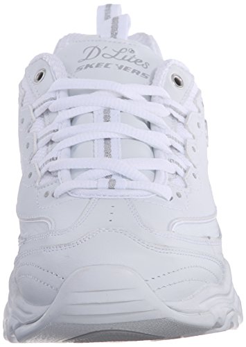 Skechers D'Lites-Fresh Start, Zapatillas Mujer, White Silver, 37.5 EU