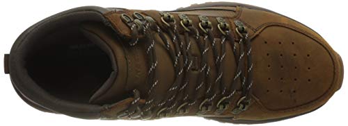 Skechers Parte Superior Media con Cordones, Zapatillas Hombre, marrón Oscuro, 41 EU