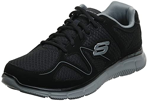 Skechers Satisfaction 58350-Bkgy, Zapatillas Hombre, Negro Black 58350 Bkgy, 46 EU