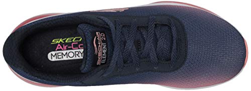 Skechers Skech-Air Element 2.0, Zapatillas Mujer, Azul Marino Malla Rosa Caliente Borde Nvhp, 37.5 EU