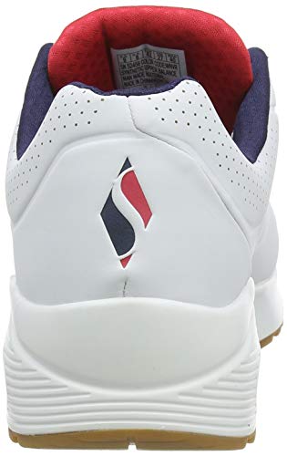 Skechers UNO Stand ON Air, Zapatillas Hombre, Blanco (White Durabuck/Navy/Red Trim Wnvr), 42 EU