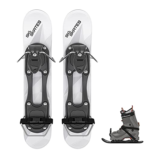 Skiskates - Mini Patines Cortos para Nieve I Esquís Patinaje Snowblades Skiboards I Patines para la Nieve I El Esquí más Corto (SKI Boot/White)