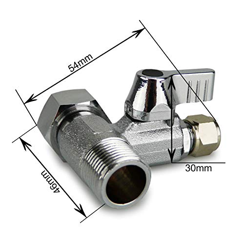 smardy Grifo de Cierre Válvula de Cierre Adaptador Pieza en T 3/8 x 3/8 x 1/4 para Conectar 2 Aparatos
