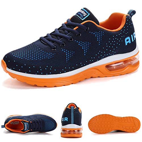 SMARTEN Air Zapatillas de Running,Hombre Mujer Calzado Deportivo Ligero y Transpirable Asfalto Zapatos para Correr Antideslizante Sneakers Negro, Blanco, Amarillo, Azul, Rosa 34-46 EU