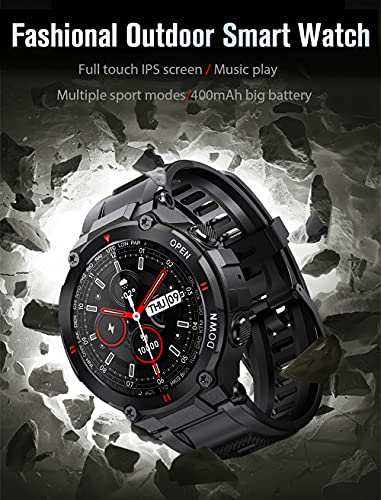 Smartwatch Hombre, Reloj Inteligente Impermeable 68, Monitor de Sueño y Caloría Pulsómetro,Presión Arterial, Podómetro Pulsera Reloj Inteligente para Android iOS (Negro)