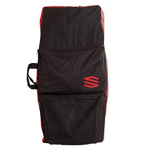 Sniper Twin - Funda de bodyboard acolchada (2 planchas), color negro y rojo