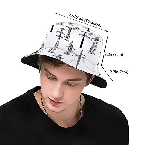 Sombrero de Pescador Unisex Bosque Fondo Animales Liebre Erizo Ave Plegable De Sol/UV Gorra Protección para Playa Viaje Senderismo Camping