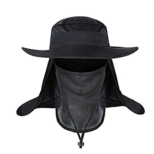 Sombrero de Sol,Gorra de Pesca al Aire Libre Nylon 360 ° Protección Solar Sombrero con Correa de Barbilla Ajustable y Corona de Malla Transpirable para Caza Paseo en Barco Excursionismo