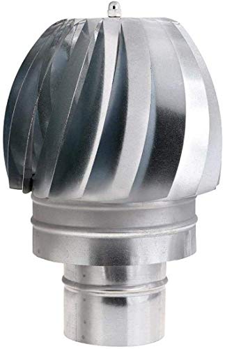 SOMBRERO EXTRACTOR 150MM DE HUMO EN ACERO GALVANIZADO GORRO GIRATORIO PARA SALIDA DE HUMO DE CHIMENEAS ESTUFAS DE DIAMETRO: (150)