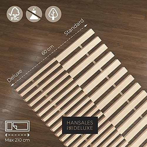 Somier de Láminas Enrollable para Cama Individual 60x200 cm – Extra Firme de Madera de Abedul Macizo FSC – 300 Kg 25 Listones – 10 Años de Garantía – para Camas 60 x 160 180 190 210