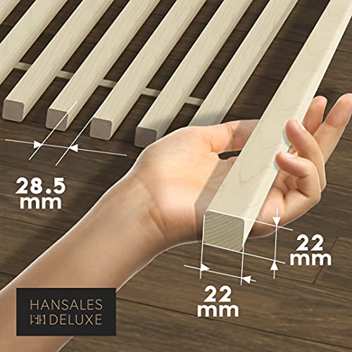 Somier Enrollable para La Cama Individual 70x200cm Premium – 300 Kg 40 Listones – La Madera Natural de Abedul Macizo FSC – 10 Años de Garantía – Listones Extra Firmes – Somier de Laminas Sin Bastidor