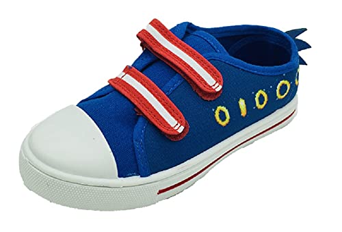 Sonic The Hedgehog Bombas de lona para niños tamaño 7-3, color Azul, talla 32 EU