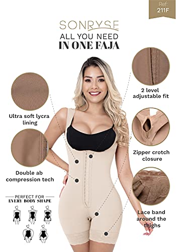 Sonryse 211BF Fajas Colombianas Postparto BBL Etapa 2 Prendas de compresión postquirúrgica para mujer, 211bf Beige, Large