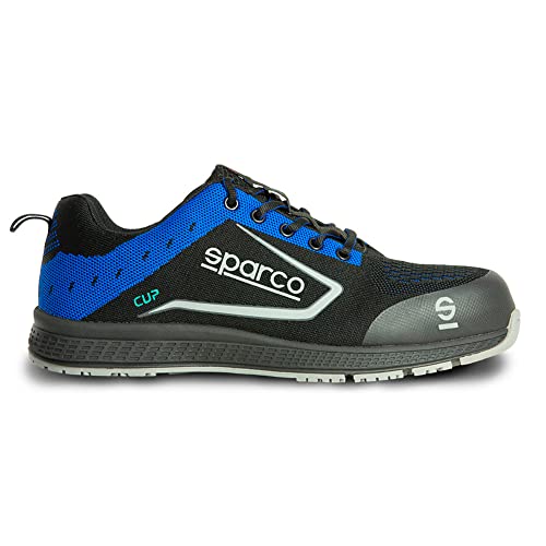 Sparco 0752641NRAZ, Teamwork Scarpa Antinfortunistica Da Lavoro-Bassa per UOMO E DONNA-CUP-S1P SRC, Botas de Seguridad y contra Incendios Unisex Adulto, Nero/BLU, 41 EU, Multicolor, 42/50