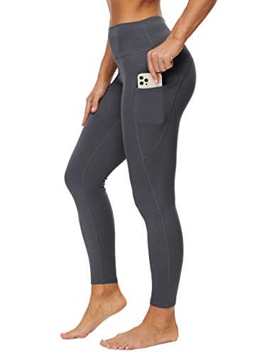 SPECIALMAGIC Yoga Leggings Mujer, Pantalones Deportivos Mallas, Polainas de Yoga, Leggings Cintura Alta Push Up para Fitness Running Jogging Estiramiento Yoga Pilates (Gris Oscuro, M)