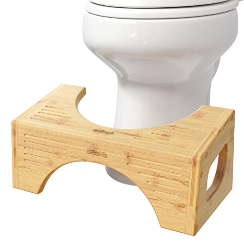 Squatty Potty The Original - Taburete de baño (bambú, 7 pulgadas y 9 pulgadas, dos tamaños en uno)