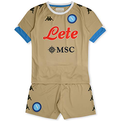 SSC NAPOLI, Kit Gara Portiere Home 2020/21 Unisex Niños, Beige-Azul Claro, 6 años