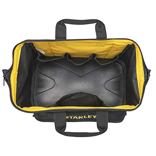 STANLEY 1-96-183 Bolsa Grande para Herramientas con Cremallera 45cm x 27.5cm x 23.5 cm, Base Reforzada, Asa ajustable