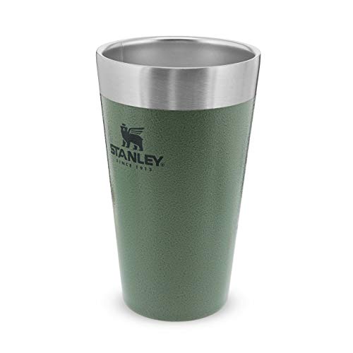 Stanley Adventure Stacking Beer Pint, Unisex-Adult, Verde con effecto Hammertone 2020, 16OZ / .47L