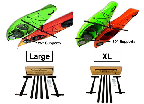 StoreYourBoard 2 estantes de Techo para Kayak, Puerto de Alta Capacidad, 2 Soportes de Almacenamiento para Montaje en Techo, Ajustable, Brazos Extra Grandes de 30 Pulgadas