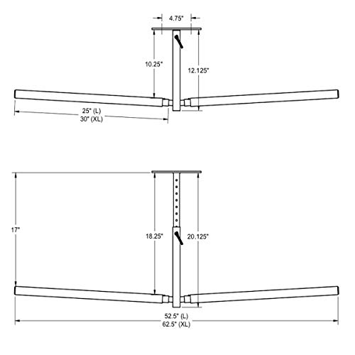 StoreYourBoard 2 estantes de Techo para Kayak, Puerto de Alta Capacidad, 2 Soportes de Almacenamiento para Montaje en Techo, Ajustable, Brazos Extra Grandes de 30 Pulgadas