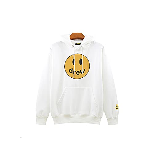 Street Fashion Jacket Classic Smiley face Logo Hoodie Hip-hop con capucha Drew House Hoodie para la venta Blanco, color, L