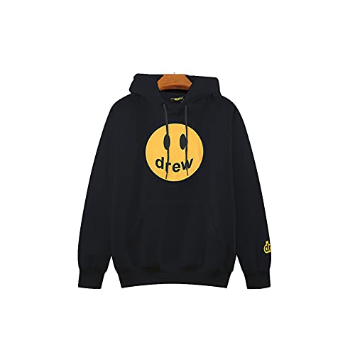 Street Fashion Jacket Classic Smiley face Logo Hoodie Hip-hop con capucha Drew House Hoodie para la venta Negro, color, XXL