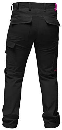 strongAnt - Elasticos Pantalones de Trabajo para Mujer. Pantalón de Trabajo Completo con Bolsillos para Rodilleras - Schwarz 32