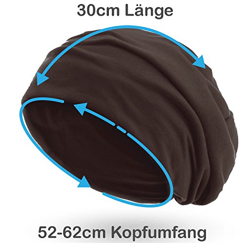 style3 Gorro Slouch Beanie de Fino Tejido de Punto Transpirable y Ligero, Gorro Unisex One Size, Color:Café