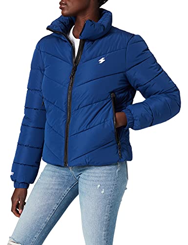 Superdry Acolchado Deportivo sin Capucha Chaqueta, Azul Marino, M para Mujer