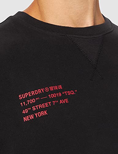 Superdry Corporate Logo Crew Sudadera, Black, XL para Hombre