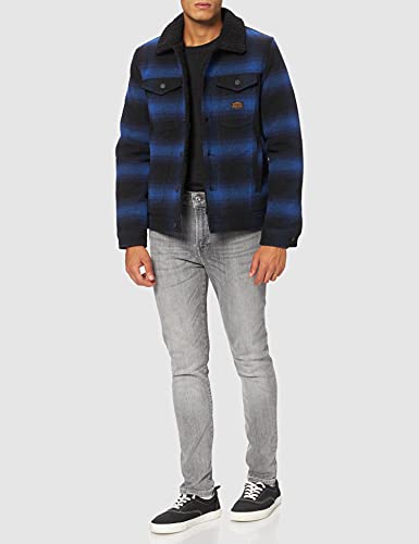 Superdry Highwayman Sherpa Trucker-Ovillo de Lana Chaqueta, Blue Falls Ombre, M para Hombre