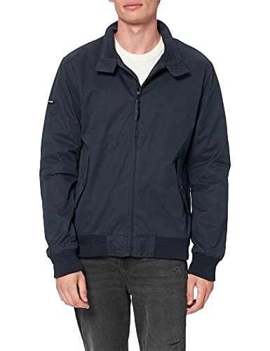 Superdry Studios Harrington-Ovillo de Lana Chaqueta, Eclipse Navy, L para Hombre