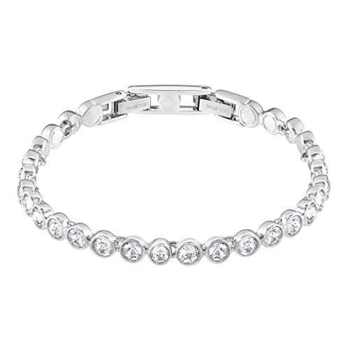 Swarovski Pulsera Tennis, blanco, baño de rodio