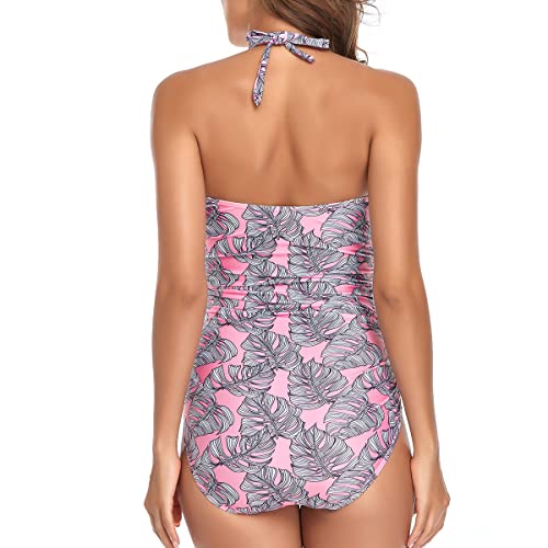 Sweetneed chida yi Bañadores de Mujer Traje de una Pieza con Relleno Bañador Push up Ropa de Baño Cintura Alta Size Gradiente de Color Cruz Atrás Slim Fit Cuerpo Atractivo Bañera